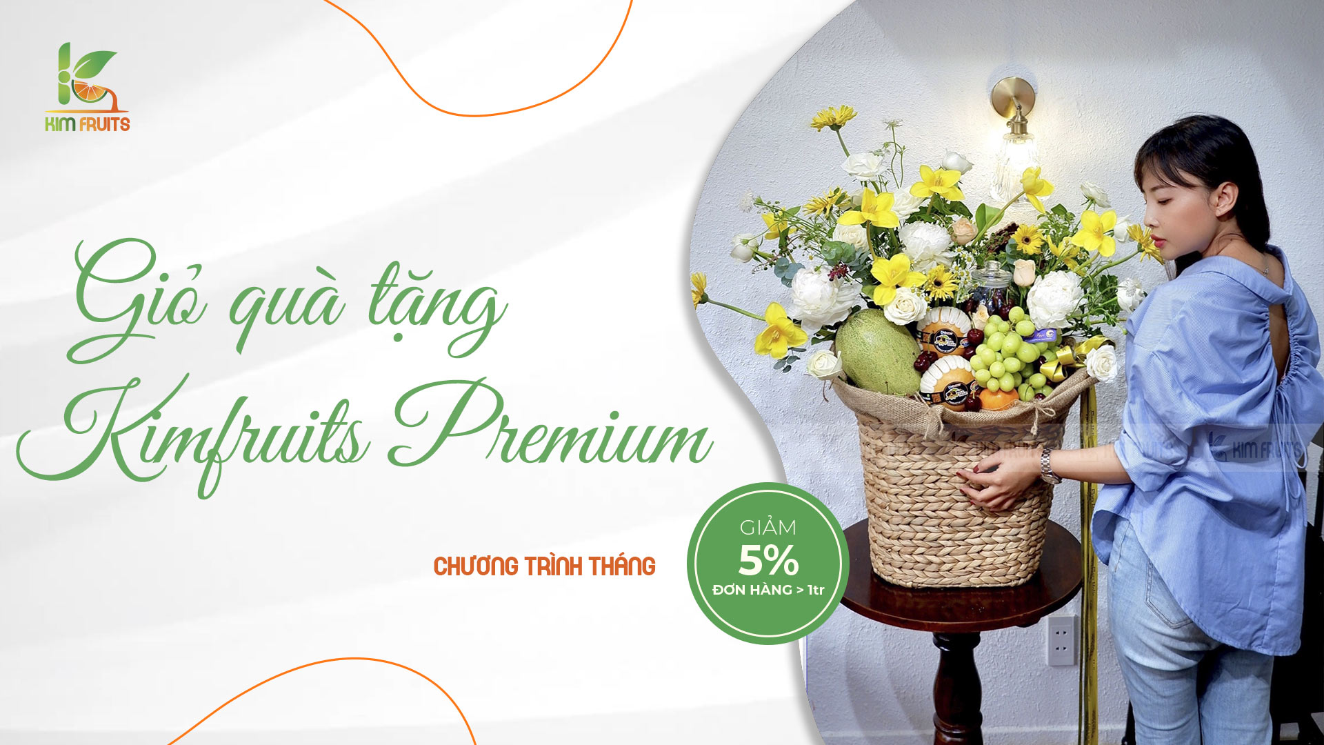 Giỏ quà tặng trái cây Kim Fruits Premium